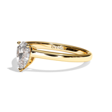Bague solitaire diamant poire or rose - Précieuse