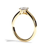 Bague solitaire diamant poire or rose - Précieuse