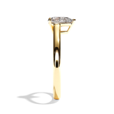 Bague solitaire diamant poire or rose - Précieuse
