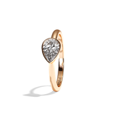 Bague solitaire diamant poire or rose - Élégante
