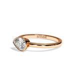 Bague solitaire diamant poire or rose - Élégante