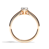 Bague solitaire diamant poire or rose - Précieuse