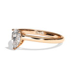 Bague solitaire diamant poire or rose - Précieuse