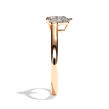 Bague solitaire diamant poire or rose - Précieuse