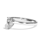 Bague solitaire diamant poire or rose - Précieuse