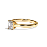 Bague solitaire diamant radiant or rose - Précieuse