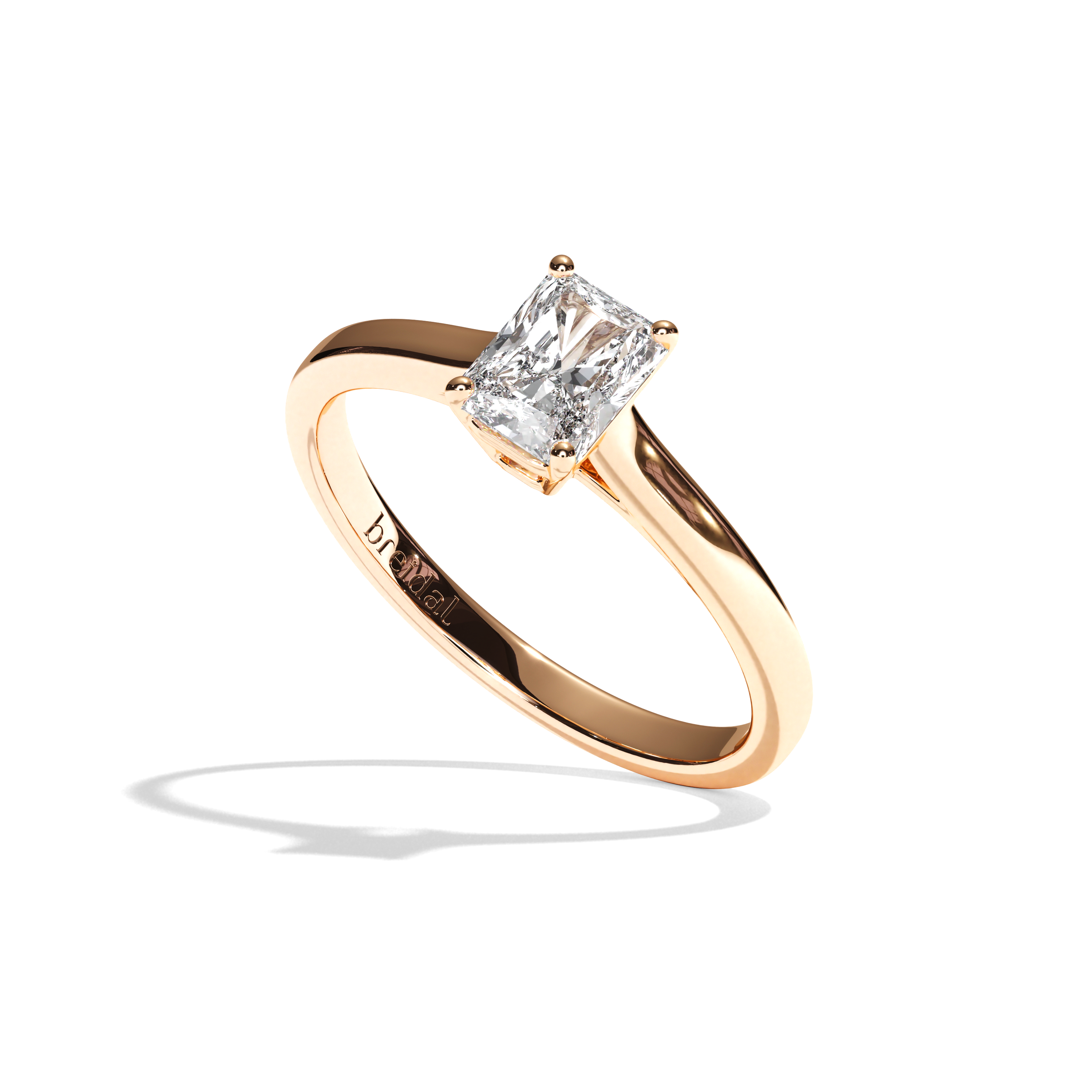 Bague solitaire diamant radiant or blanc - Précieuse