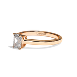 Bague solitaire diamant radiant or rose - Précieuse