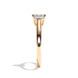 Bague solitaire diamant radiant or rose - Précieuse