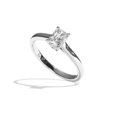 Bague solitaire diamant radiant or rose - Précieuse
