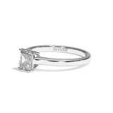 Bague solitaire diamant radiant or rose - Précieuse