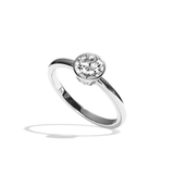 Bague solitaire diamant rond or blanc - Élégante