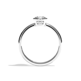 Bague solitaire diamant rond or blanc - Élégante
