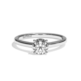 Bague solitaire diamant rond or blanc - Précieuse