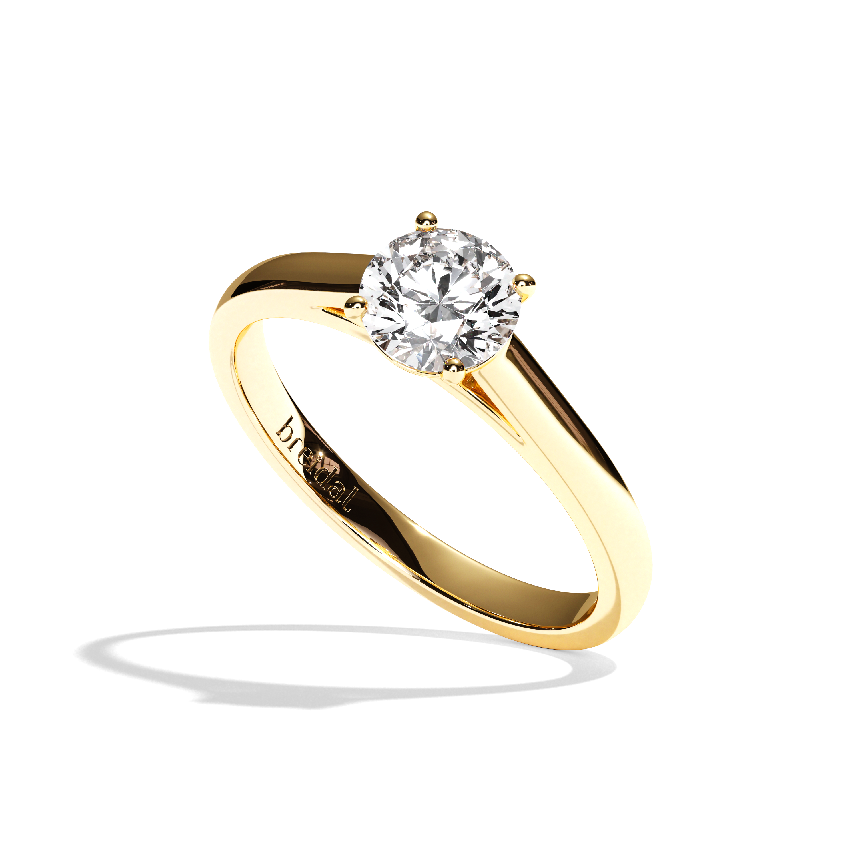 Bague solitaire diamant rond or blanc - Contemporaine