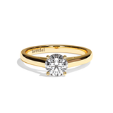 Bague solitaire diamant rond or blanc - Contemporaine