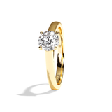 Bague solitaire diamant rond or blanc - Contemporaine