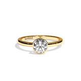 Bague solitaire diamant rond or blanc - Élégante