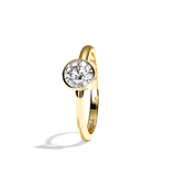 Bague solitaire diamant rond or blanc - Élégante