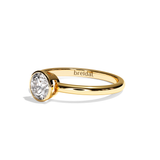 Bague solitaire diamant rond or blanc - Élégante