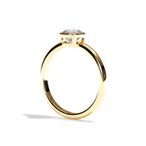 Bague solitaire diamant rond or blanc - Élégante