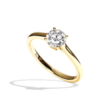 Bague solitaire diamant rond or blanc - Précieuse