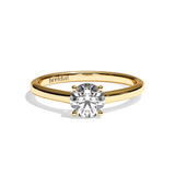 Bague solitaire diamant rond or blanc - Précieuse