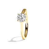 Bague solitaire diamant rond or blanc - Précieuse