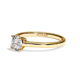 Bague solitaire diamant rond or blanc - Précieuse