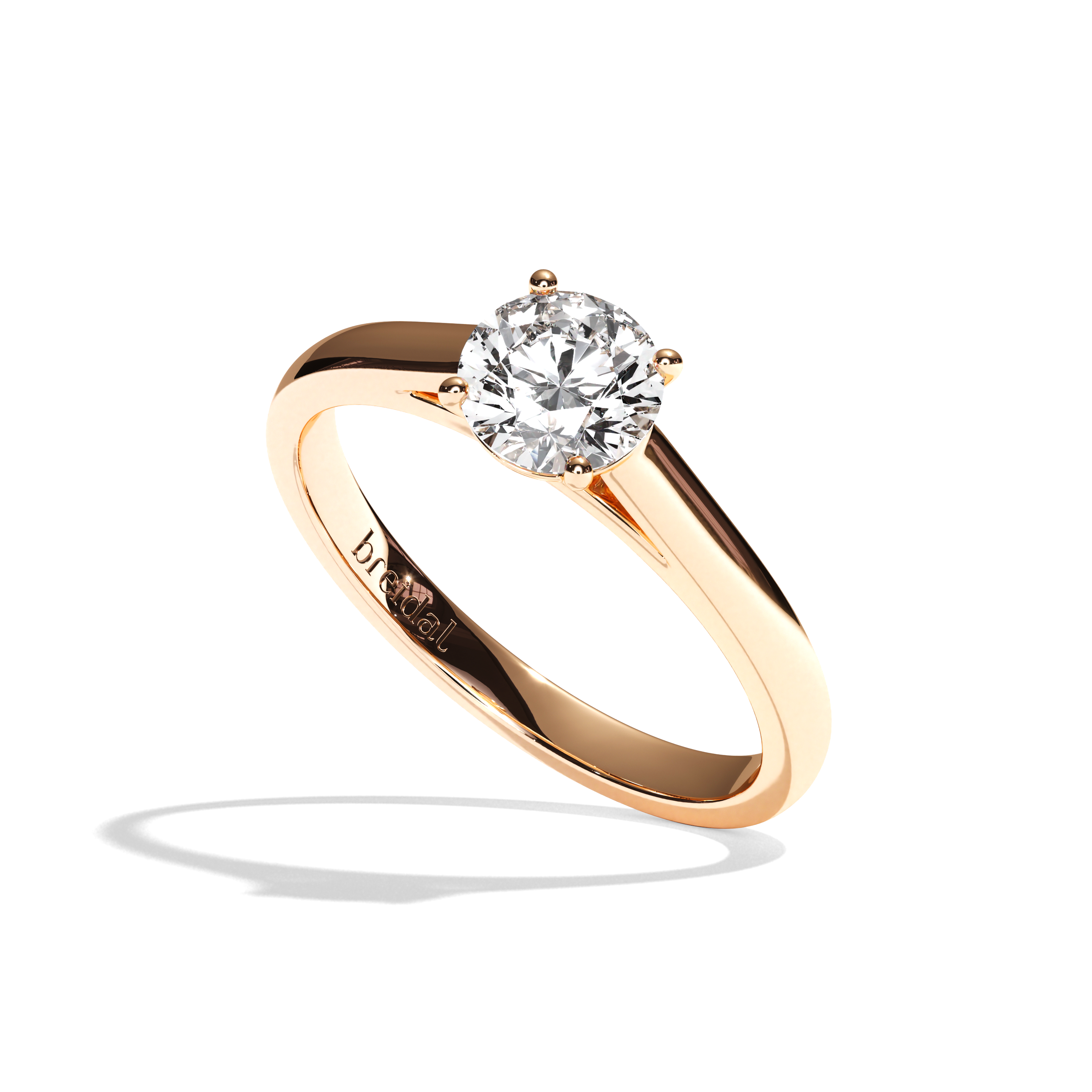 Bague solitaire diamant rond or blanc - Contemporaine