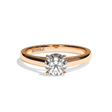 Bague solitaire diamant rond or blanc - Contemporaine