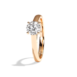 Bague solitaire diamant rond or blanc - Contemporaine