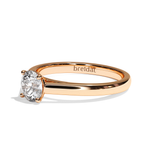Bague solitaire diamant rond or blanc - Contemporaine
