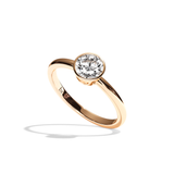 Bague solitaire diamant rond or blanc - Élégante
