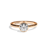 Bague solitaire diamant rond or blanc - Élégante