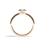 Bague solitaire diamant rond or blanc - Élégante