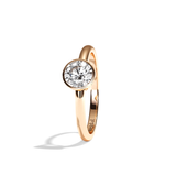 Bague solitaire diamant rond or blanc - Élégante
