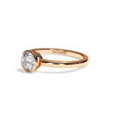 Bague solitaire diamant rond or blanc - Élégante