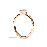 Bague solitaire diamant rond or blanc - Élégante