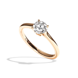 Bague solitaire diamant rond or blanc - Précieuse