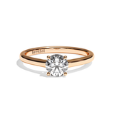 Bague solitaire diamant rond or blanc - Précieuse