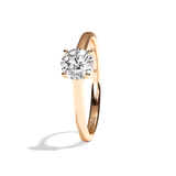 Bague solitaire diamant rond or blanc - Précieuse