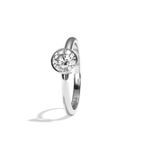 Bague solitaire diamant rond or blanc - Élégante