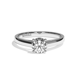 Bague solitaire diamant rond or blanc - Précieuse