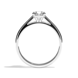 Bague solitaire diamant rond or blanc - Précieuse