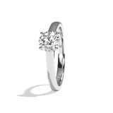Bague solitaire diamant rond or blanc - Précieuse