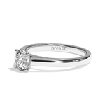 Bague solitaire diamant rond or blanc - Précieuse