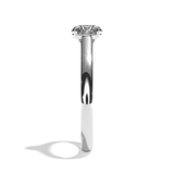 Bague solitaire diamant rond or blanc - Précieuse