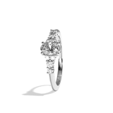 Bague solitaire épaulé diamant oval or blanc - Audacieuse