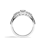 Bague solitaire épaulé diamant oval or blanc - Audacieuse